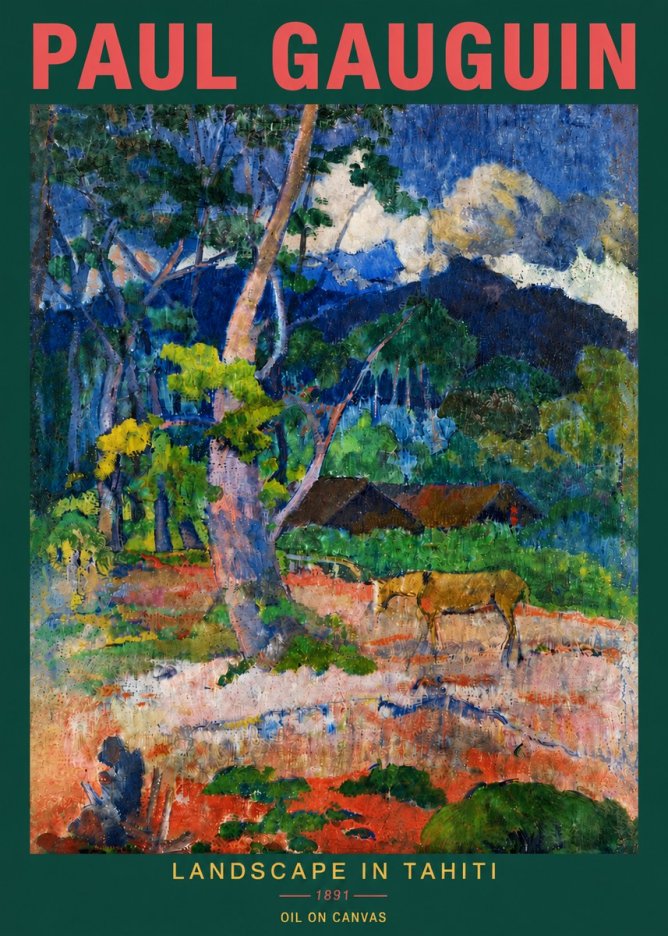 Paul Gauguin Landscape in Tahiti III No4 - Poszter