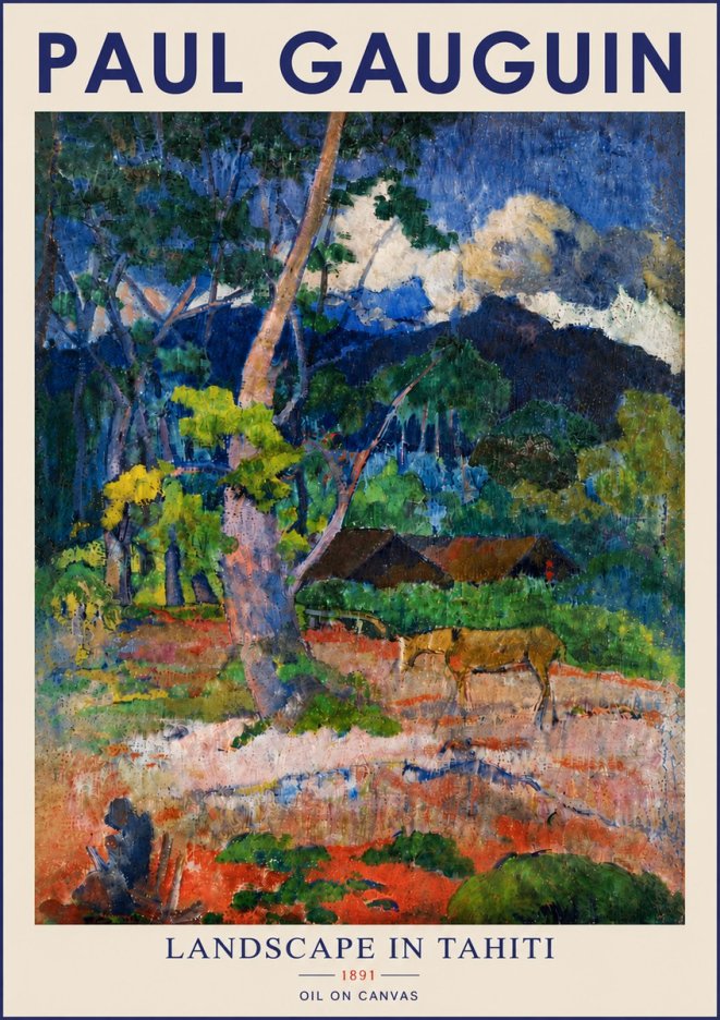 Paul Gauguin Landscape in Tahiti III No5 - Poszter