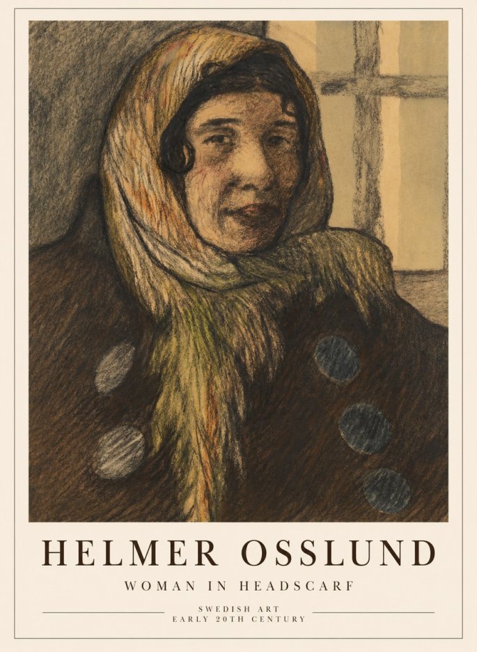 Helmer Osslund Portrait of a Woman No5 - Poszter