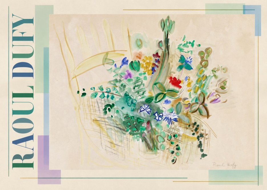 Raoul Dufy Bouquet in a Basket No3 - Poszter