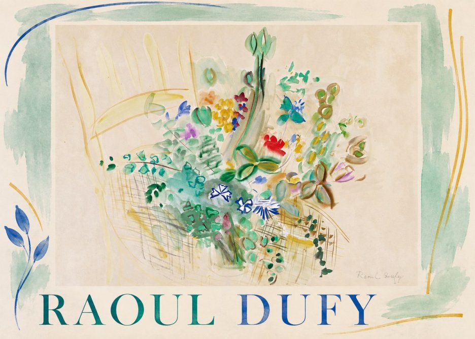Raoul Dufy Bouquet in a Basket No4 - Poszter