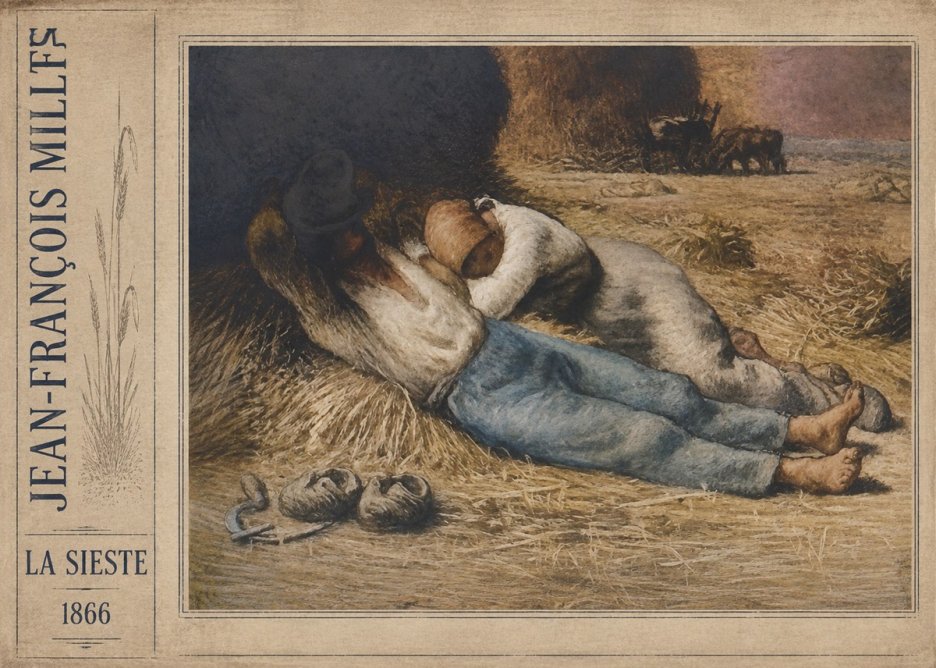 Jean-François Millet La Sieste No2 - Poszter