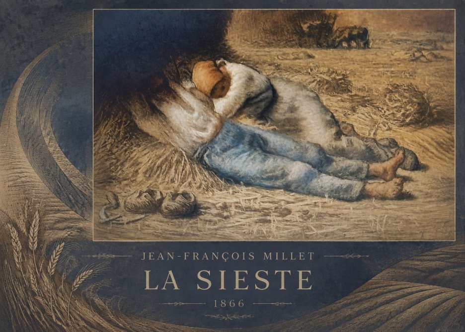 Jean-François Millet La Sieste No3 - Poszter