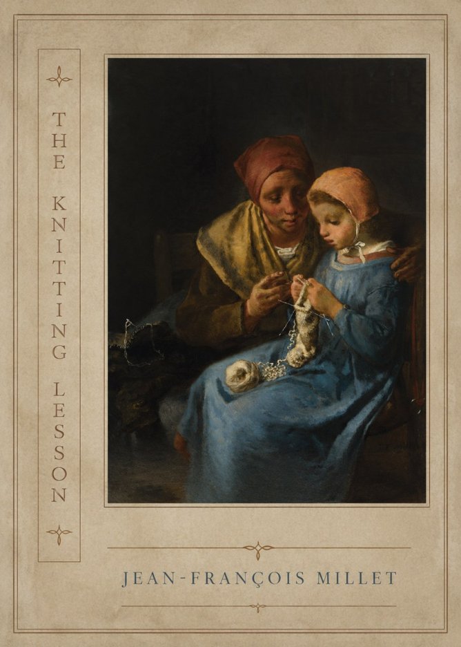 Jean-François Millet The Knitting Lesson I No2 - Poszter
