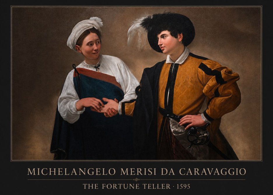 Michelangelo Merisi da Caravaggio The Fortune Teller II No1 - Poszter