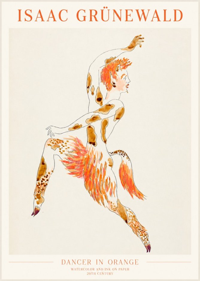 Isaac Grünewald Dancer in Orange No1 - Poszter