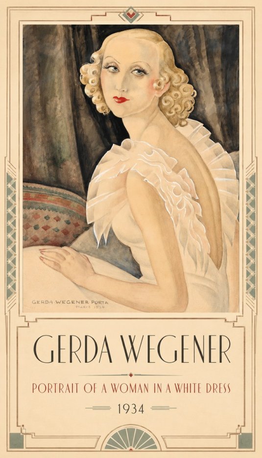 Gerda Wegener Portrait of a Woman in a White Dress No1 - Poszter