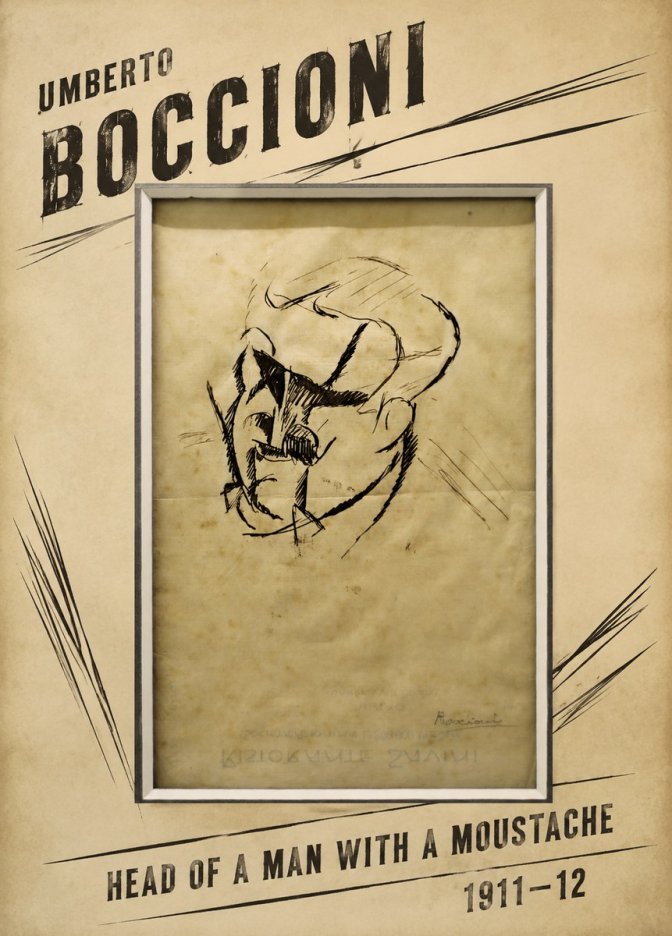 Umberto Boccioni Head of a Man with a Moustache No1 - Poszter