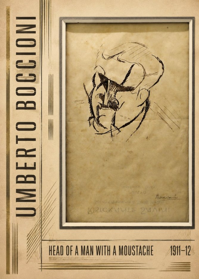 Umberto Boccioni Head of a Man with a Moustache No3 - Poszter