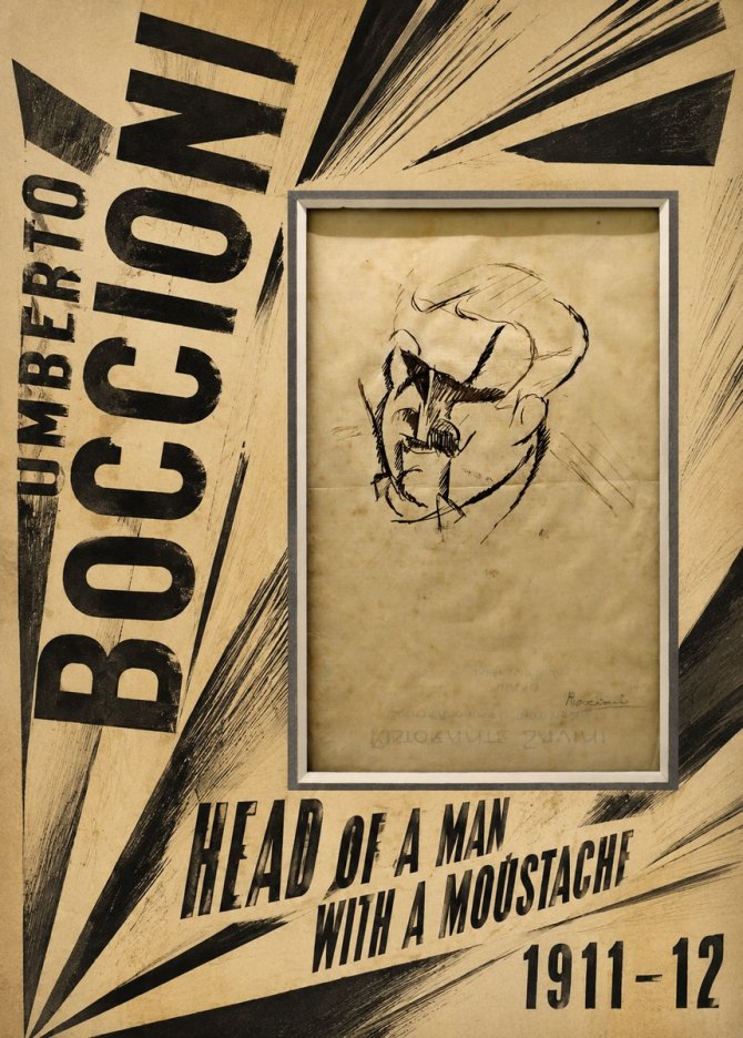 Umberto Boccioni Head of a Man with a Moustache No5 - Poszter
