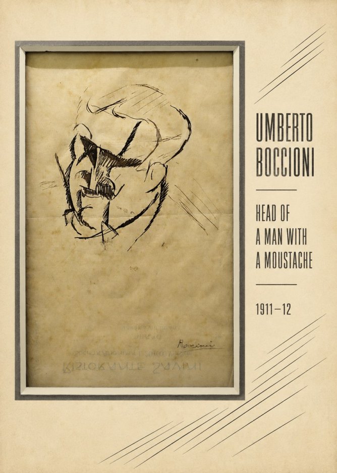 Umberto Boccioni Head of a Man with a Moustache No6 - Poszter