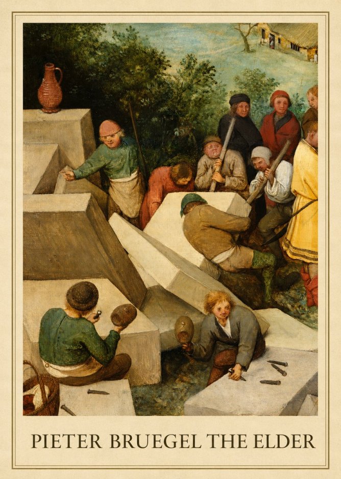 Pieter Bruegel The Tower of Babel V No1 - Poszter