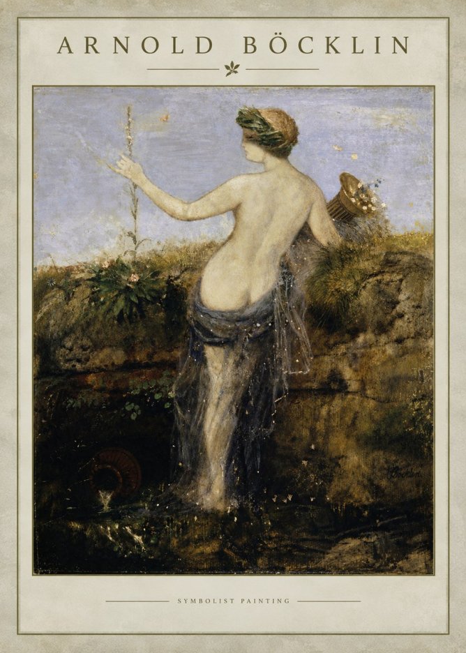 Arnold Böcklin Nymph in a Spring Forest No3 - Poszter
