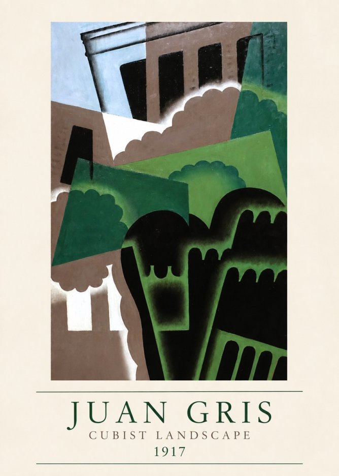 Juan Gris Cubist Landscape No3 - Poszter