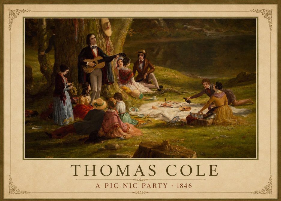 Thomas Cole A Pic-nic Party No3 - Poszter