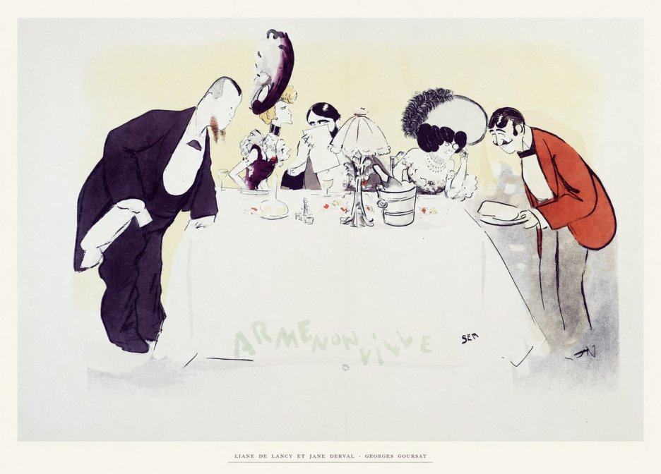 Georges Goursat Liane De Lancy Et Jane Derval No6 - Poszter