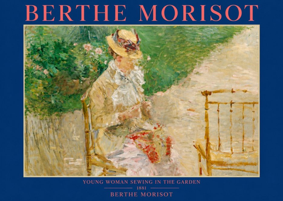 Berthe Morisot Young Woman Sewing in the Garden No3 - Poszter