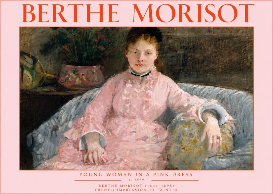 Berthe Morisot Young Woman in a Pink Dress I No5 - Poszter
