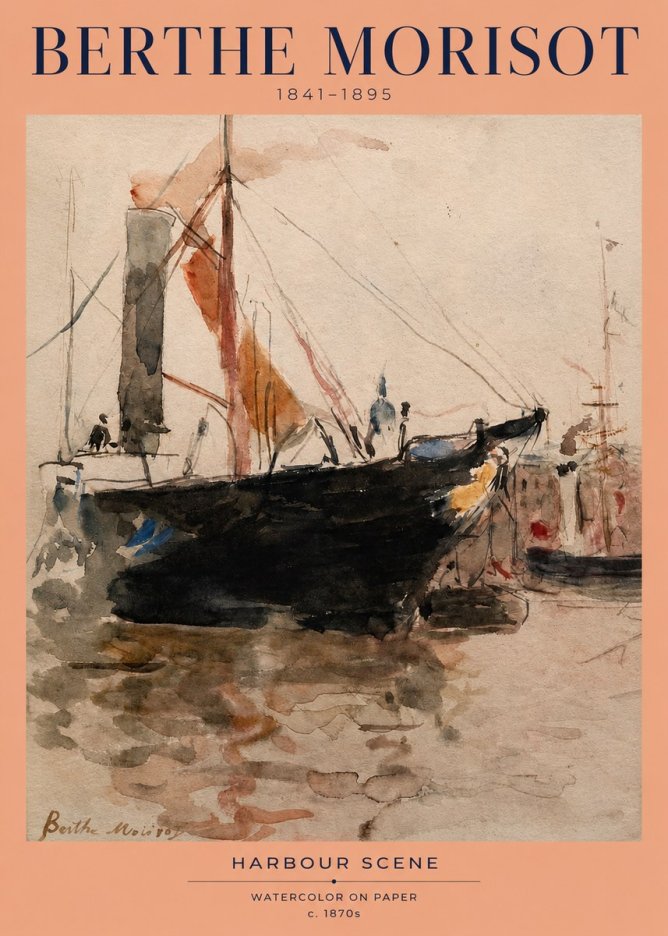 Berthe Morisot Harbour Scene No2 - Poszter