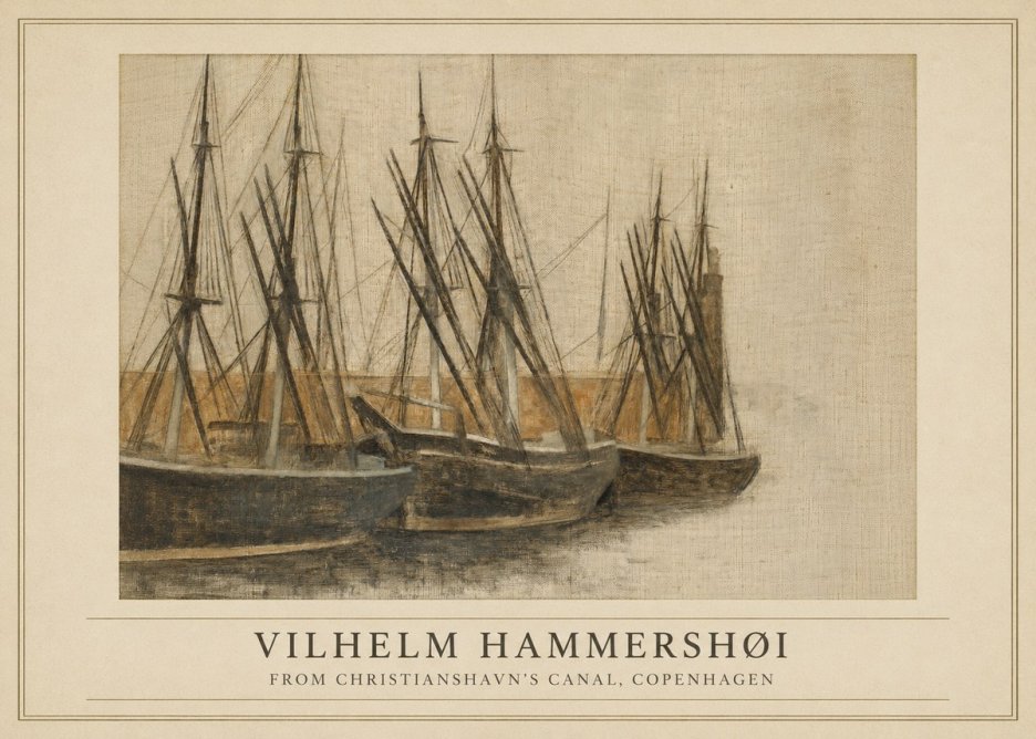 Vilhelm Hammershøi From Christianshavn's Canal, Copenhagen No1 - Poszter