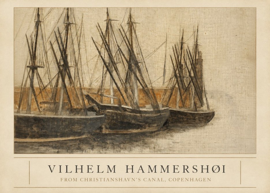 Vilhelm Hammershøi From Christianshavn's Canal, Copenhagen No3 - Poszter