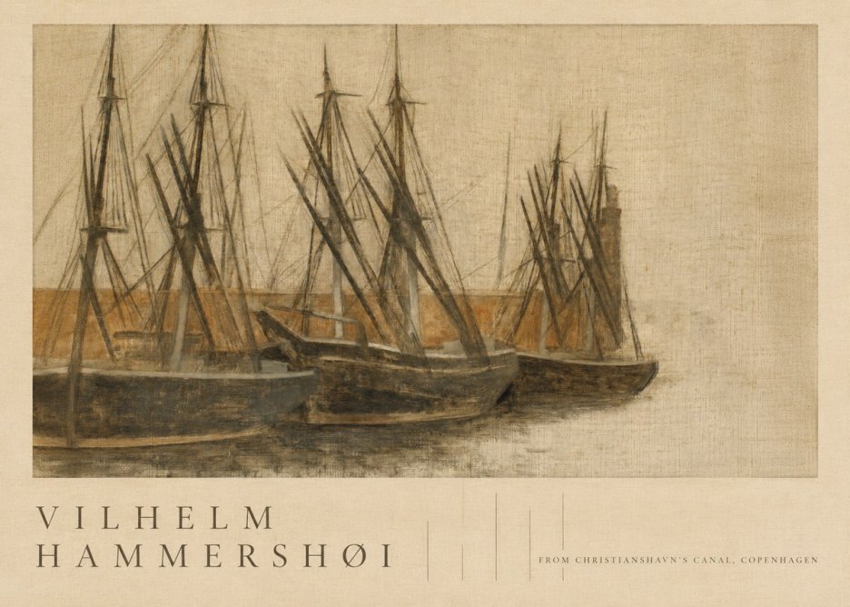 Vilhelm Hammershøi From Christianshavn's Canal, Copenhagen No5 - Poszter