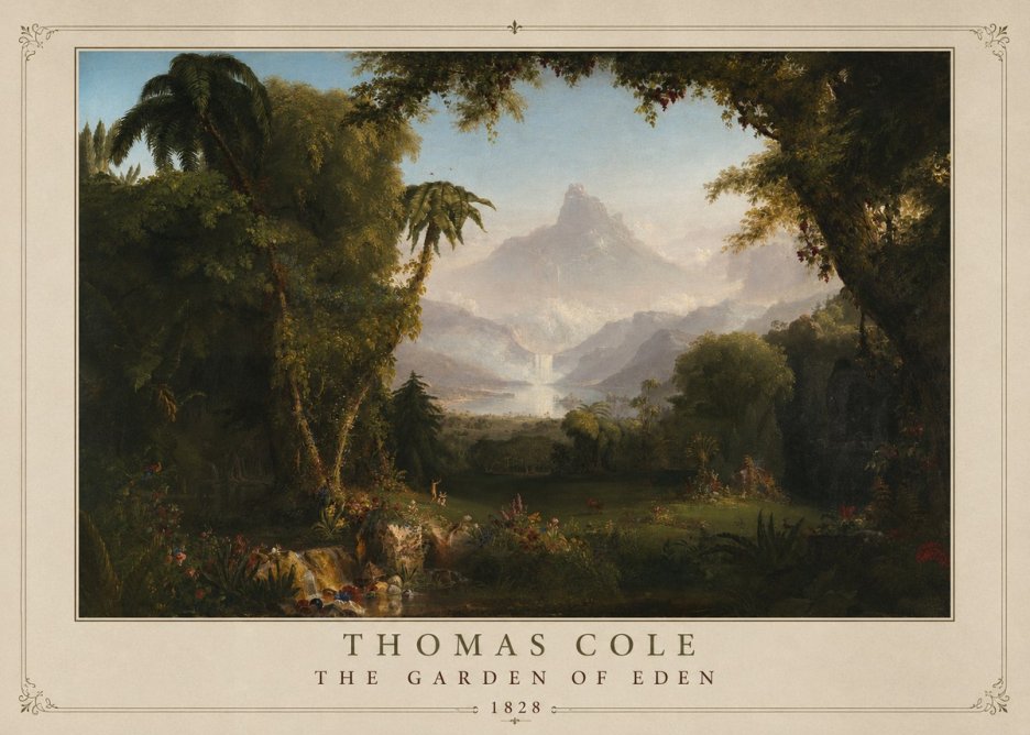 Thomas Cole The Garden of Eden I No1 - Poszter