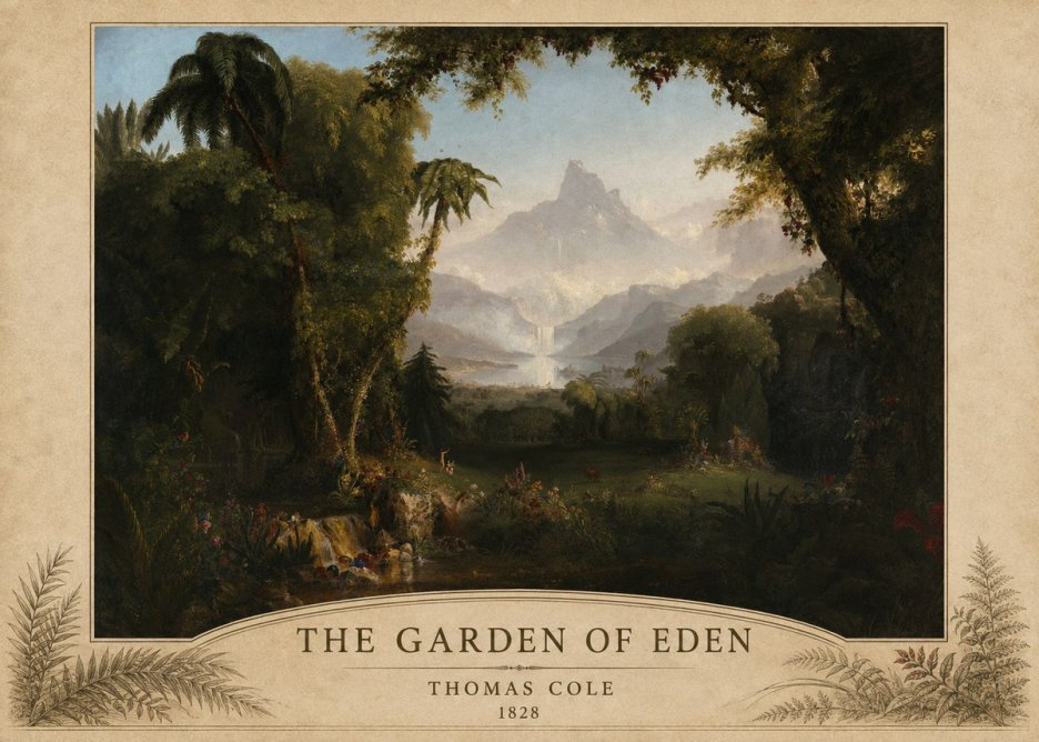 Thomas Cole The Garden of Eden I No5 - Poszter