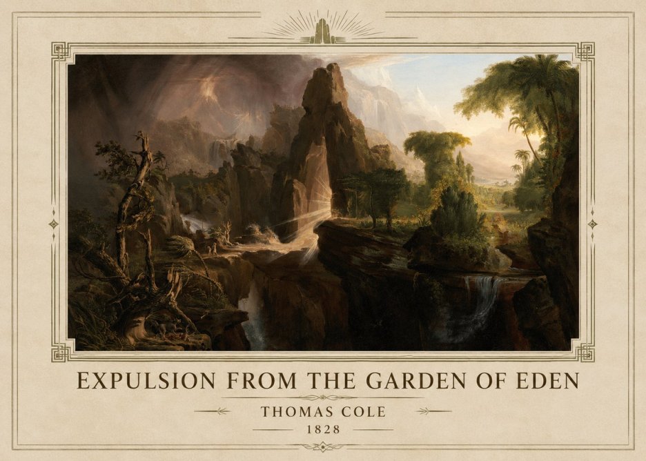 Thomas Cole Expulsion from the Garden of Eden I No1 - Poszter