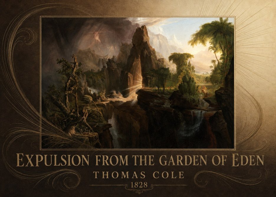 Thomas Cole Expulsion from the Garden of Eden I No6 - Poszter