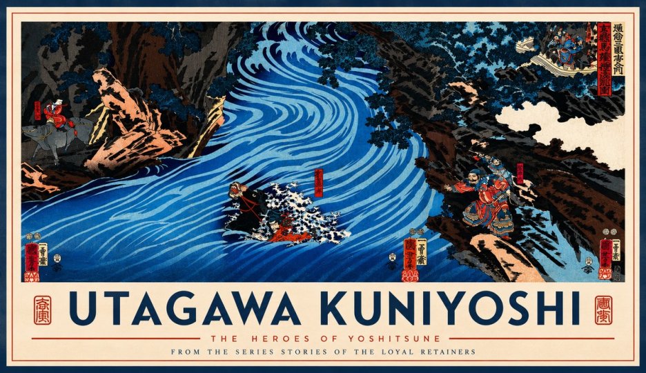 Utagawa Kuniyoshi The Heroes of Yoshitsune No2 - Poszter