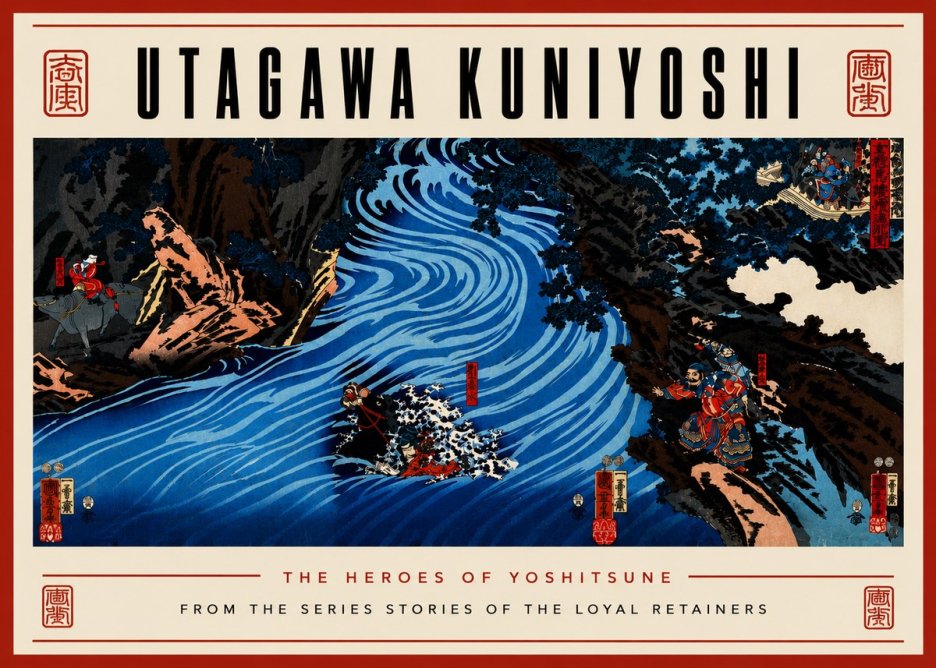 Utagawa Kuniyoshi The Heroes of Yoshitsune No6 - Poszter