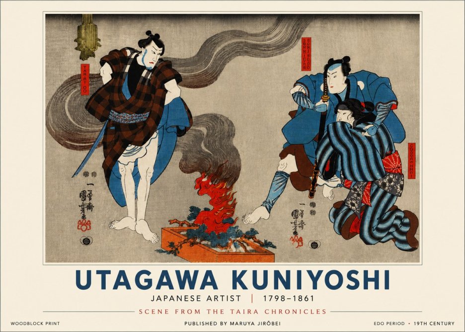 Utagawa Kuniyoshi Scene from the Taira Chronicles No3 - Poszter