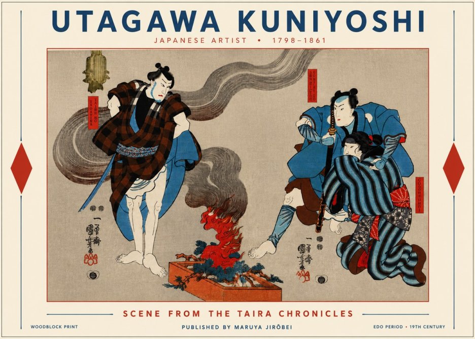 Utagawa Kuniyoshi Scene from the Taira Chronicles No5 - Poszter