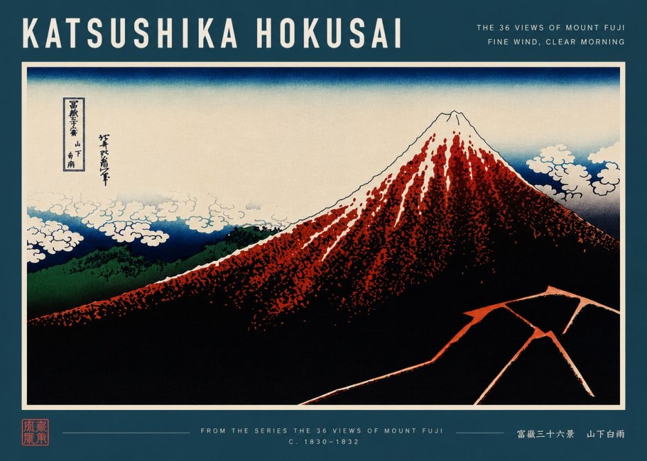 Katsushika Hokusai Fine Wind, Clear Morning No8 - Poszter