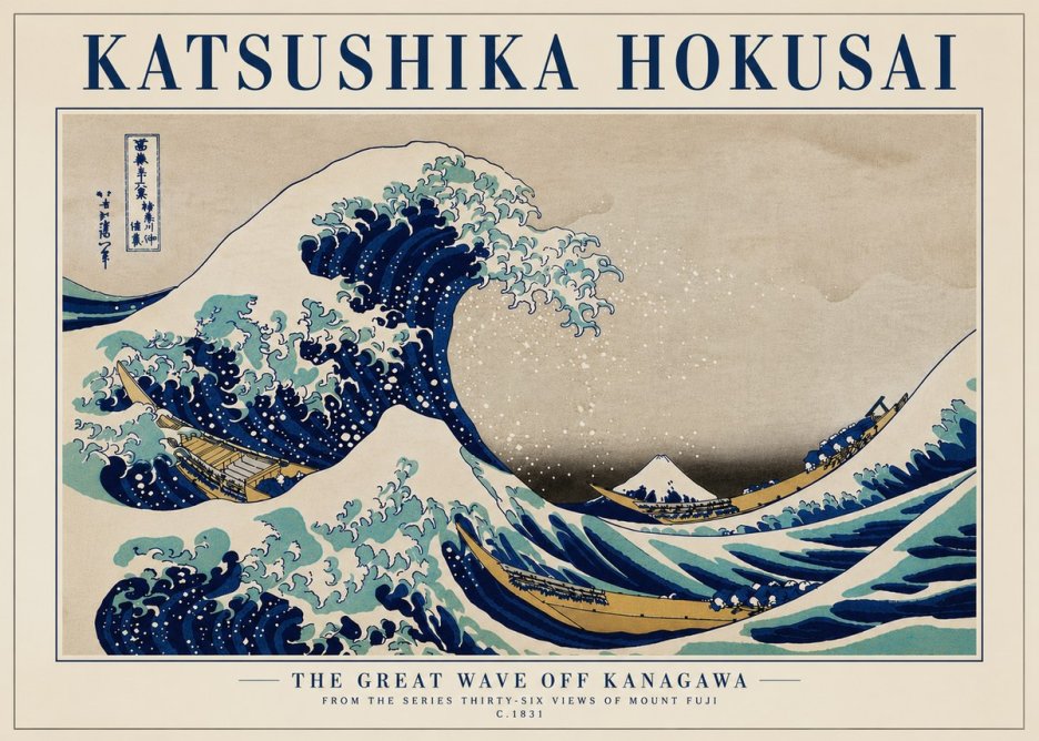Katsushika Hokusai The Great Wave off Kanagawa II No7 - Poszter