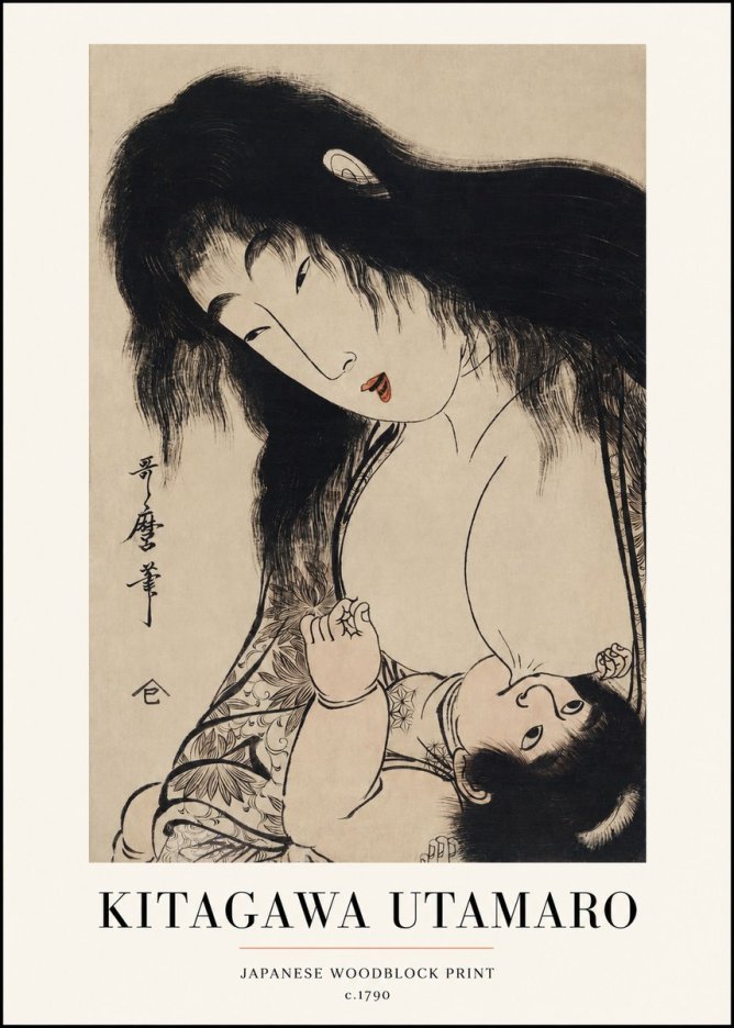 Kitagawa Utamaro Mother Nursing Her Child No1 - Poszter