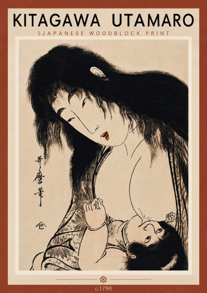Kitagawa Utamaro Mother Nursing Her Child No6 - Poszter