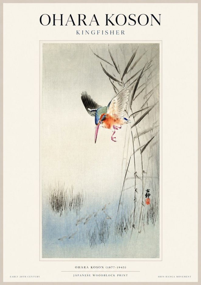 Ohara Koson Kingfisher No1 - Poszter