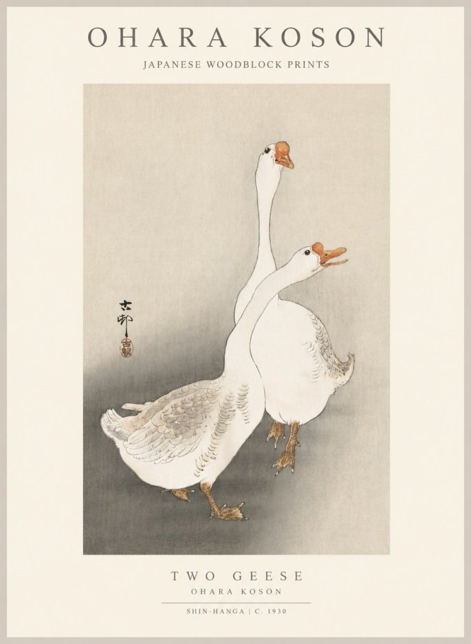 Ohara Koson Two Geese No1 - Poszter