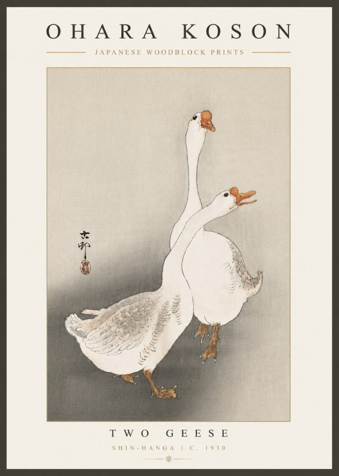 Ohara Koson Two Geese No4 - Poszter
