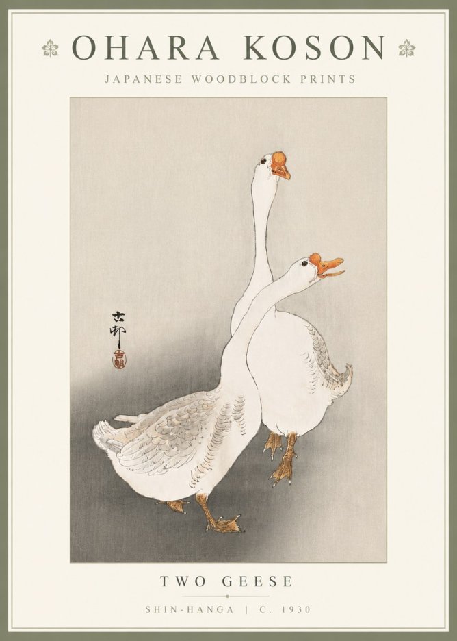Ohara Koson Two Geese No5 - Poszter