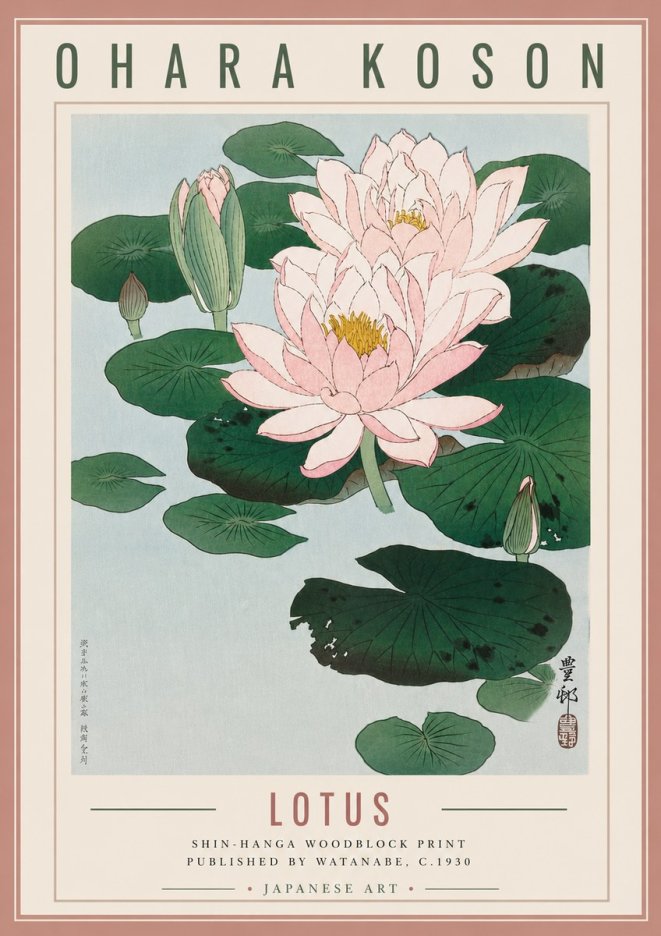 Ohara Koson Lotus I No5 - Poszter
