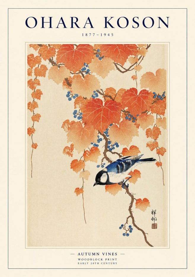 Ohara Koson Autumn Vines No1 - Poszter