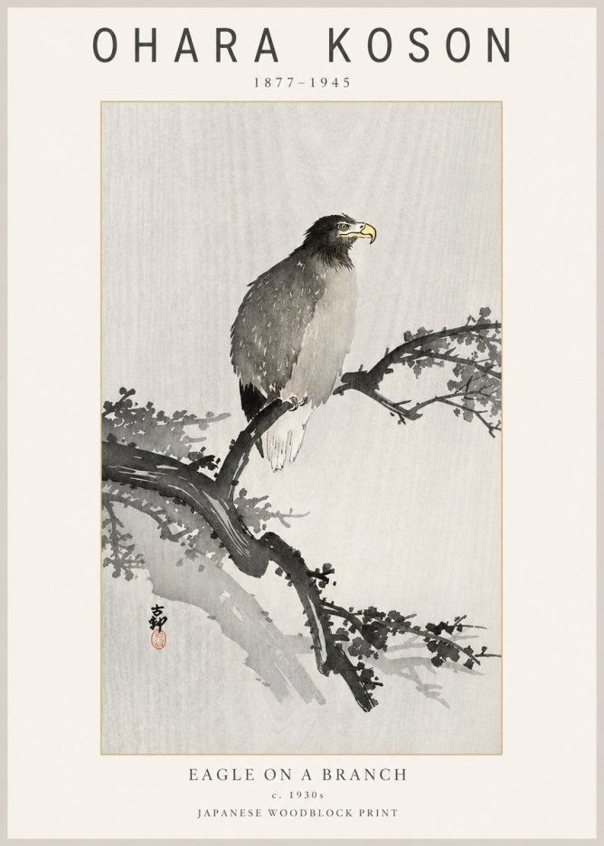 Ohara Koson Eagle on a Branch I No2 - Poszter
