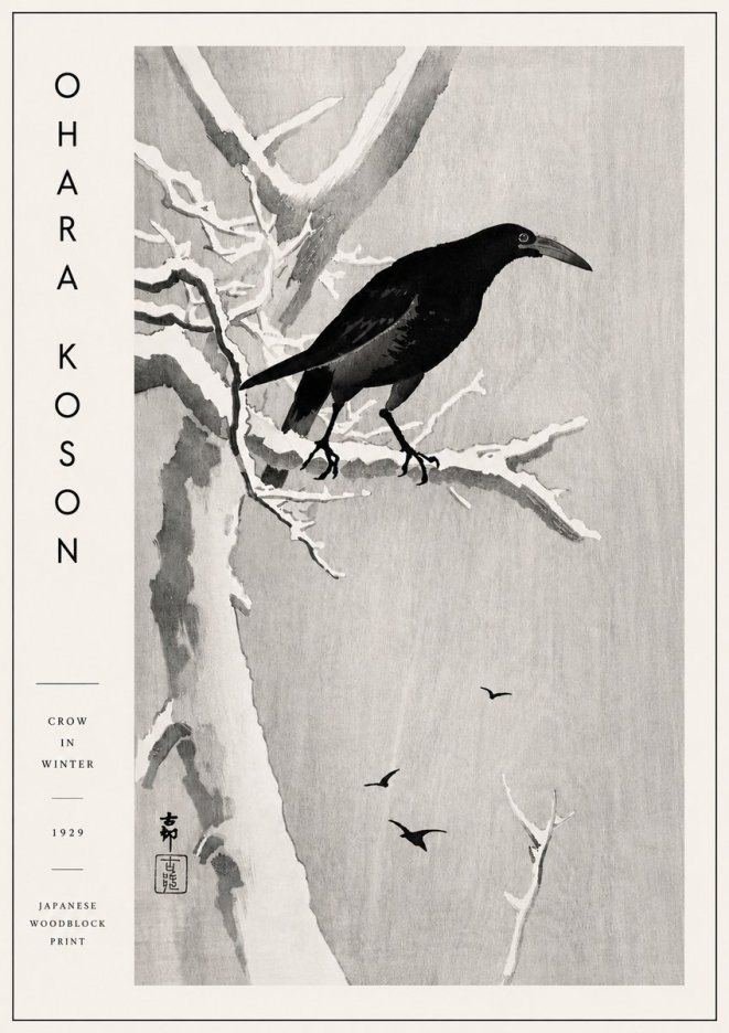 Ohara Koson Crow in Winter I No4 - Poszter