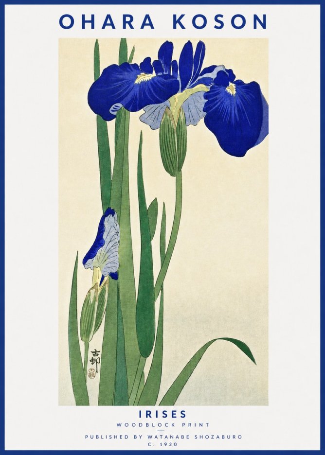 Ohara Koson Irises I No3 - Poszter