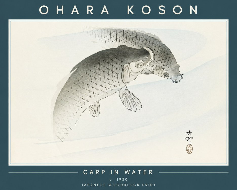 Ohara Koson Carp in Water No2 - Poszter