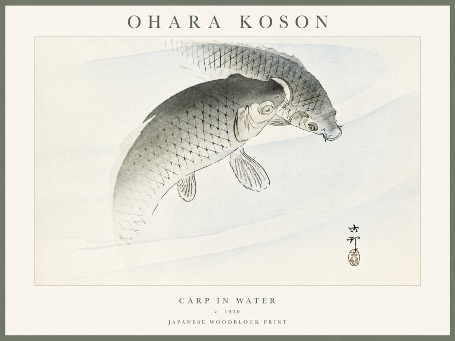 Ohara Koson Carp in Water No4 - Poszter