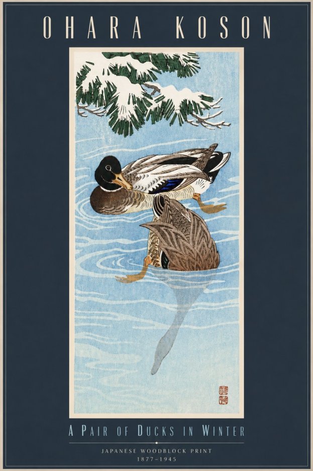 Ohara Koson A Pair of Ducks in Winter No5 - Poszter